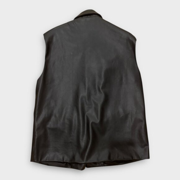 Native Youth Ian Vegan Black Leather Gilet Vest - Large - Picture 7 of 9